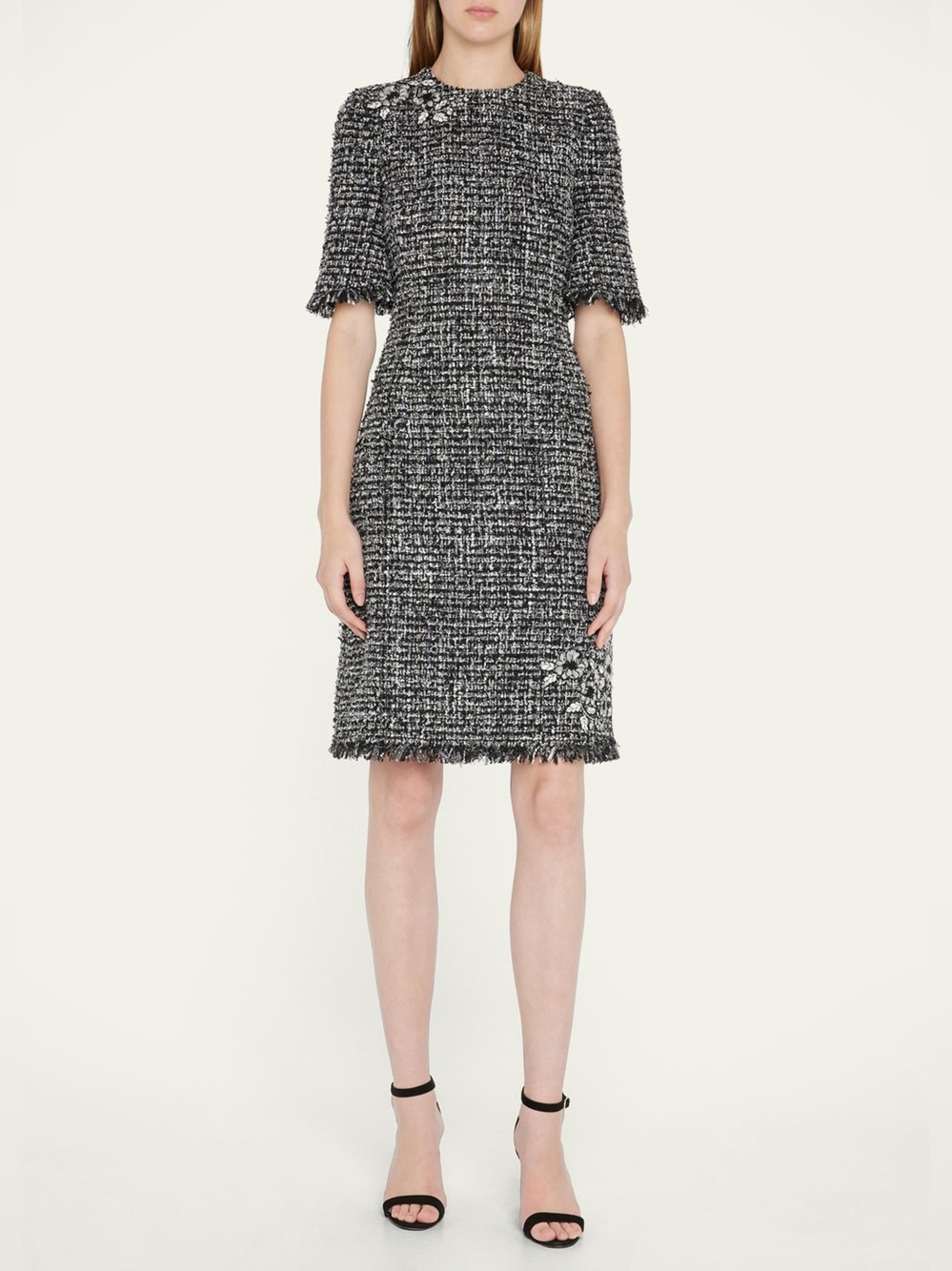 Rickie Freeman For Teri Jon New Embroidered Tweed Cocktail Dress Size 8